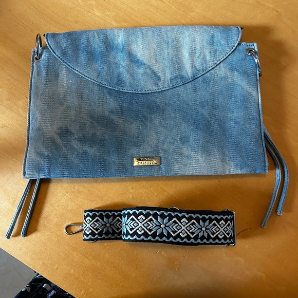 Vince Camuto Wahyn Denim Women's Bag EUC (with a new guitar strap added) - Picture 5 of 6